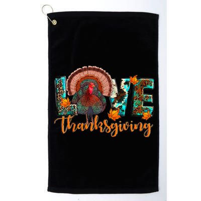 Gobble Til You Wobble Outfit Thanksgiving Love Gift Platinum Collection Golf Towel