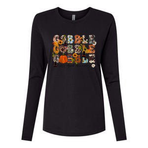 Gobble Till You Wobble Funny Thanksgiving Family Matching Great Gift Womens Cotton Relaxed Long Sleeve T-Shirt