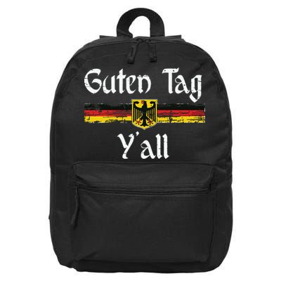 Guten Tag YAll Oktoberfest German Flag Eagle Prost 16 in Basic Backpack