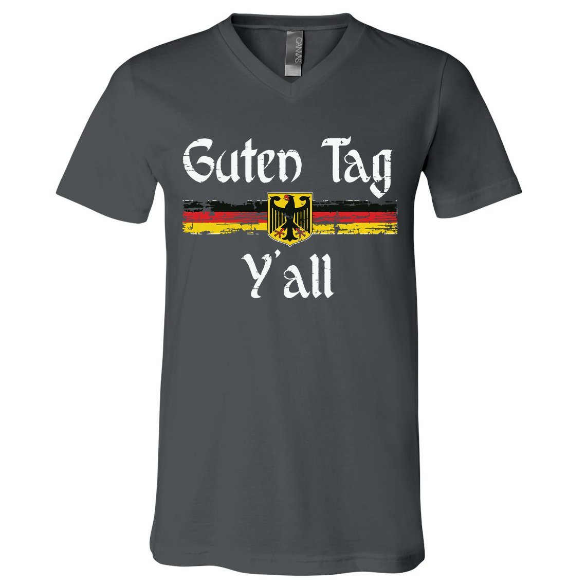 Guten Tag YAll Oktoberfest German Flag Eagle Prost V-Neck T-Shirt