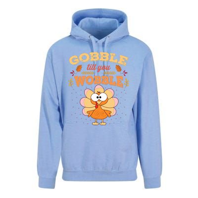 Gobble Till You Wobble Funny Thanksgiving Turkey Unisex Surf Hoodie