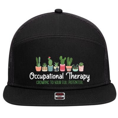 Growing To Your Full Potential Occupational Therapist Ota 7 Panel Mesh Trucker Snapback Hat