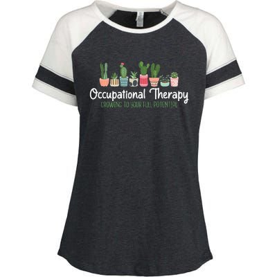 Growing To Your Full Potential Occupational Therapist Ota Enza Ladies Jersey Colorblock Tee