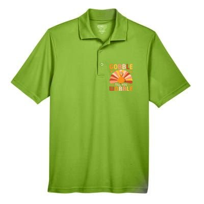 Gobble Till You Wobble Thanksgiving Turkey Cute Family Out Gift Men's Origin Performance Pique Polo