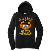 Gobble Till You Wobble Vintage Retro Thanksgiving Women's Pullover Hoodie