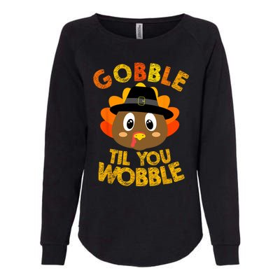 Gobble Till You Wobble Vintage Retro Thanksgiving Womens California Wash Sweatshirt