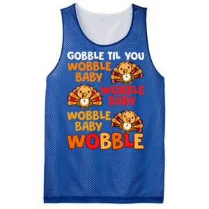 Gobble Til You Wobble Funny Gift Mesh Reversible Basketball Jersey Tank