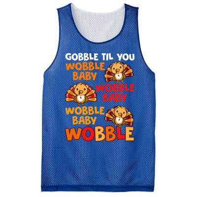 Gobble Til You Wobble Funny Gift Mesh Reversible Basketball Jersey Tank