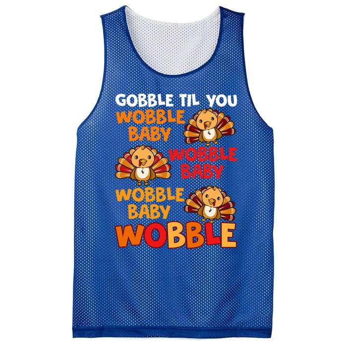 Gobble Til You Wobble Funny Gift Mesh Reversible Basketball Jersey Tank