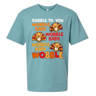 Gobble Til You Wobble Funny Gift Sueded Cloud Jersey T-Shirt