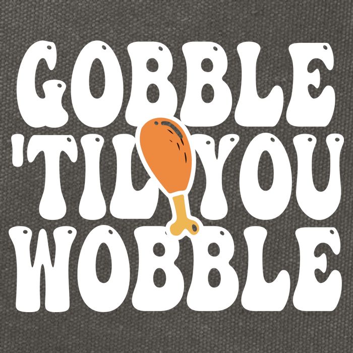 Gobble Til You Wobble Funny Thanksgiving Cotton Canvas Backpack