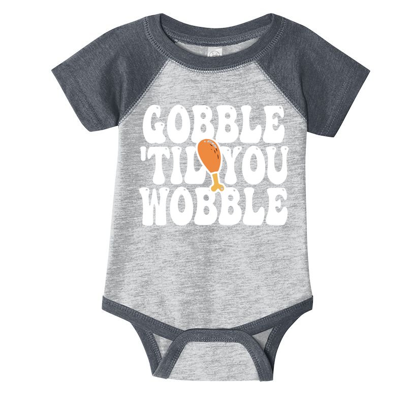 Gobble Til You Wobble Funny Thanksgiving Infant Baby Jersey Bodysuit