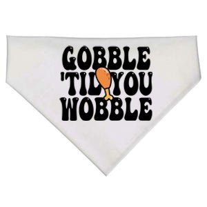 Gobble Til You Wobble Funny Thanksgiving USA-Made Doggie Bandana