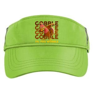 Gobble Til You Wobble Dabbing Turkey Gift Adult Drive Performance Visor