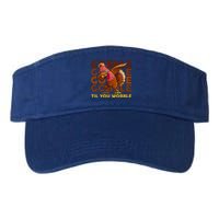 Gobble Til You Wobble Dabbing Turkey Gift Valucap Bio-Washed Visor