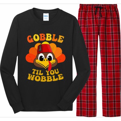 Gobble Til You Wobble Thanksgiving Day Long Sleeve Pajama Set