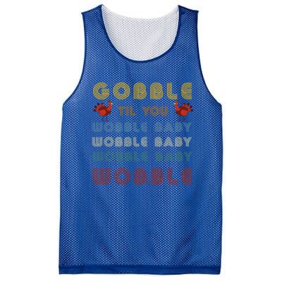 Gobble Til You Wobble Thanksgiving Retro Vintage Gift Mesh Reversible Basketball Jersey Tank