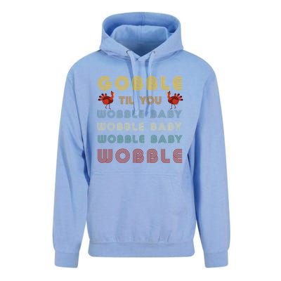 Gobble Til You Wobble Thanksgiving Retro Vintage Gift Unisex Surf Hoodie