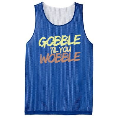 Gobble Til You Wobble Family Thanksgiving Cute Gift Mesh Reversible Basketball Jersey Tank