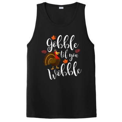 Gobble Till You Wobble Dabbing Turkey Family Thanksgiving Gift PosiCharge Competitor Tank