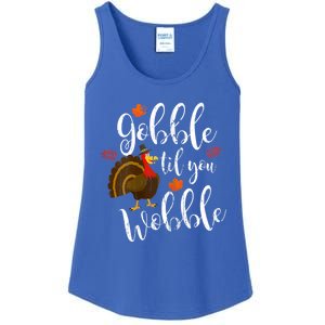 Gobble Till You Wobble Dabbing Turkey Family Thanksgiving Gift Ladies Essential Tank