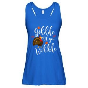 Gobble Till You Wobble Dabbing Turkey Family Thanksgiving Gift Ladies Essential Flowy Tank