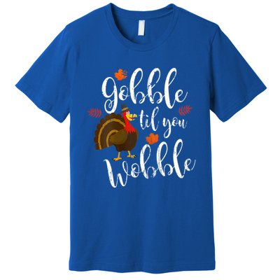 Gobble Till You Wobble Dabbing Turkey Family Thanksgiving Gift Premium T-Shirt