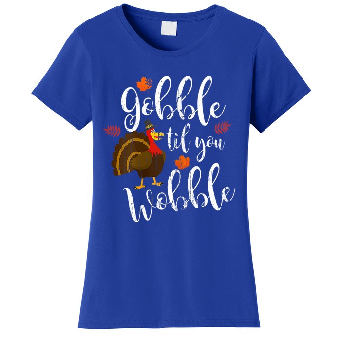 Gobble Till You Wobble Dabbing Turkey Family Thanksgiving Gift Women's T-Shirt