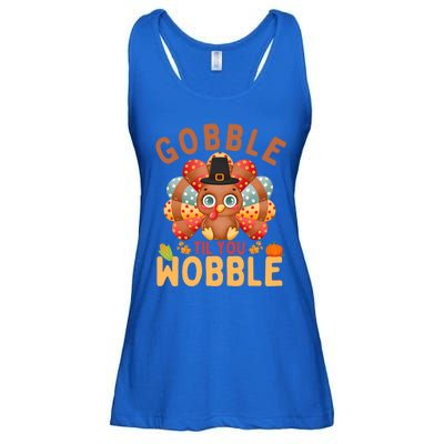 Gobble Til You Wobble Turkey Thanksgiving Gift Ladies Essential Flowy Tank