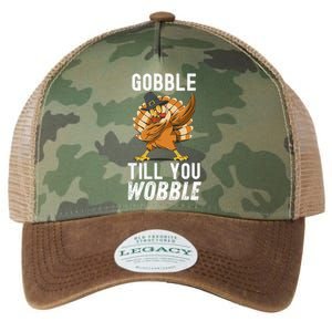 Gobble Till You Wobble Dabbing Turkey Thanksgiving Funny Gift Legacy Tie Dye Trucker Hat