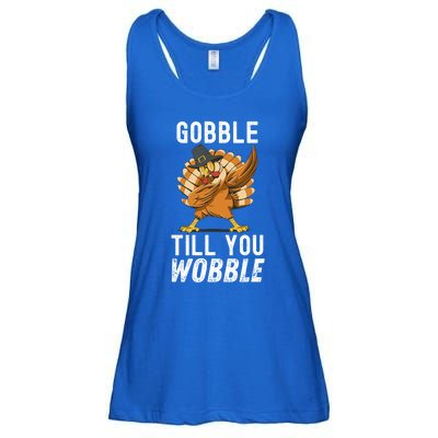 Gobble Till You Wobble Dabbing Turkey Thanksgiving Funny Gift Ladies Essential Flowy Tank