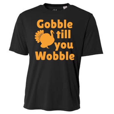 Gobble Til You Wobble Thanksgiving Turkey Present Cooling Performance Crew T-Shirt