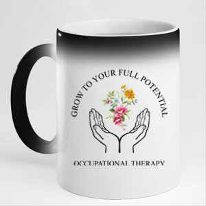 Grow To Your Full Potential Occupational Therapy 11oz Black Color Changing Mug