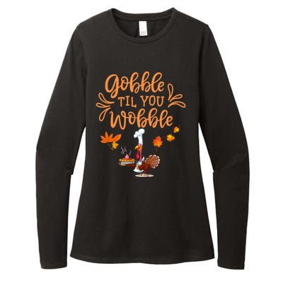 Gobble Til You Wobble Thanksgiving Womens CVC Long Sleeve Shirt