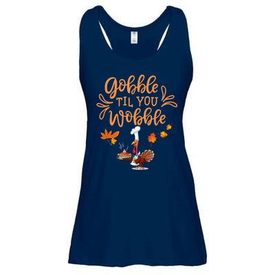 Gobble Til You Wobble Thanksgiving Ladies Essential Flowy Tank