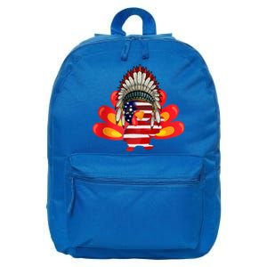 Gobble Till You Wobble Funny American Flag Thanksgiving Meaningful Gift 16 in Basic Backpack