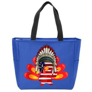 Gobble Till You Wobble Funny American Flag Thanksgiving Meaningful Gift Zip Tote Bag