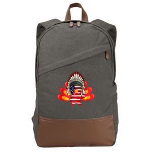 Gobble Till You Wobble Funny American Flag Thanksgiving Meaningful Gift Cotton Canvas Backpack