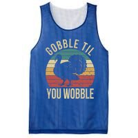 Gobble Till You Wobble Vintage Retro Thanksgiving Turkey Gift Mesh Reversible Basketball Jersey Tank