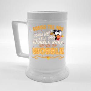 Gobble Till You Wobble Wobble Turkey Gift Beer Stein