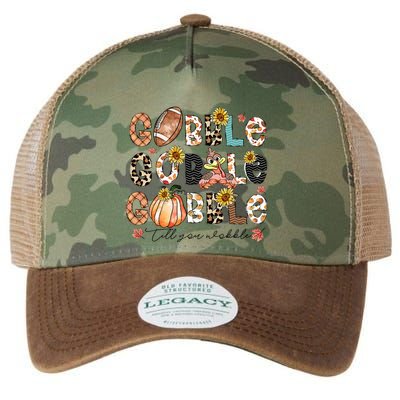 Gobble Till You Wobble Funny Thanksgiving Wobble Wobble Gift Legacy Tie Dye Trucker Hat