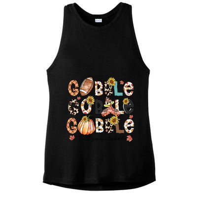 Gobble Till You Wobble Funny Thanksgiving Wobble Wobble Gift Ladies PosiCharge Tri-Blend Wicking Tank