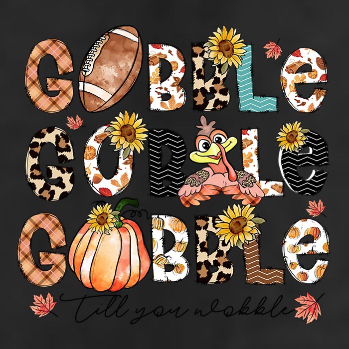 Gobble Till You Wobble Funny Thanksgiving Wobble Wobble Gift 25L Jumbo Tote