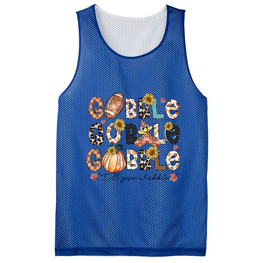 Gobble Till You Wobble Funny Thanksgiving Wobble Wobble Gift Mesh Reversible Basketball Jersey Tank