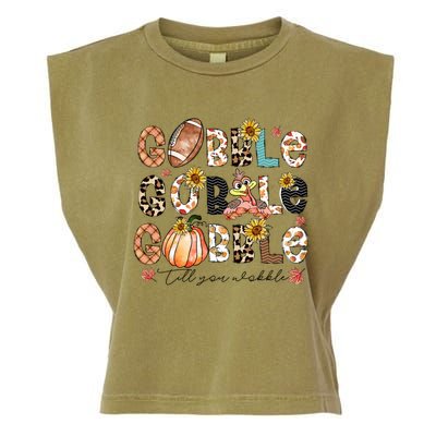 Gobble Till You Wobble Funny Thanksgiving Wobble Wobble Gift Garment-Dyed Women's Muscle Tee