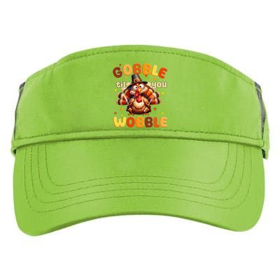 Gobble Til You Wobble Thanksgiving Turkey Adult Drive Performance Visor