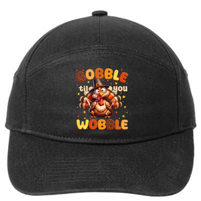 Gobble Til You Wobble Thanksgiving Turkey 7-Panel Snapback Hat