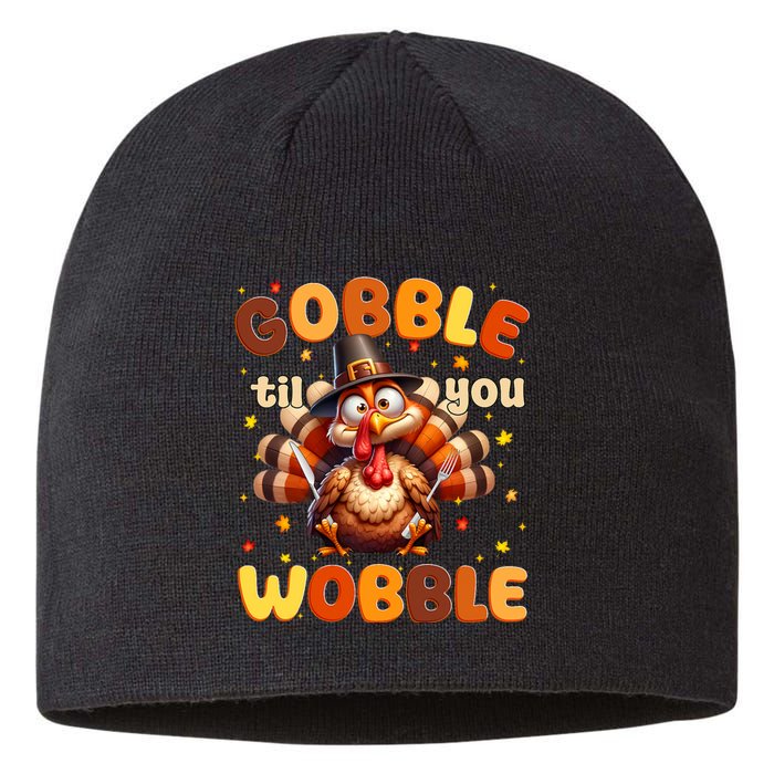 Gobble Til You Wobble Thanksgiving Turkey Sustainable Beanie