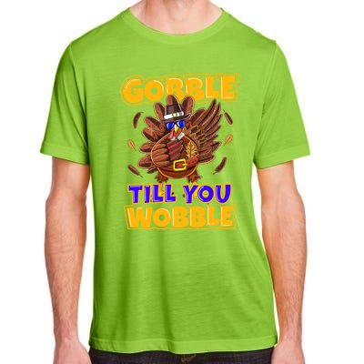 Gobble Till You Wobble Turkey Outfit Thanksgiving Gift Adult ChromaSoft Performance T-Shirt