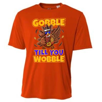 Gobble Till You Wobble Turkey Outfit Thanksgiving Gift Cooling Performance Crew T-Shirt